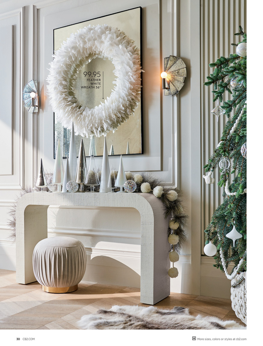 CB2 - December Catalogue 2019 - Feather White Wreath 36