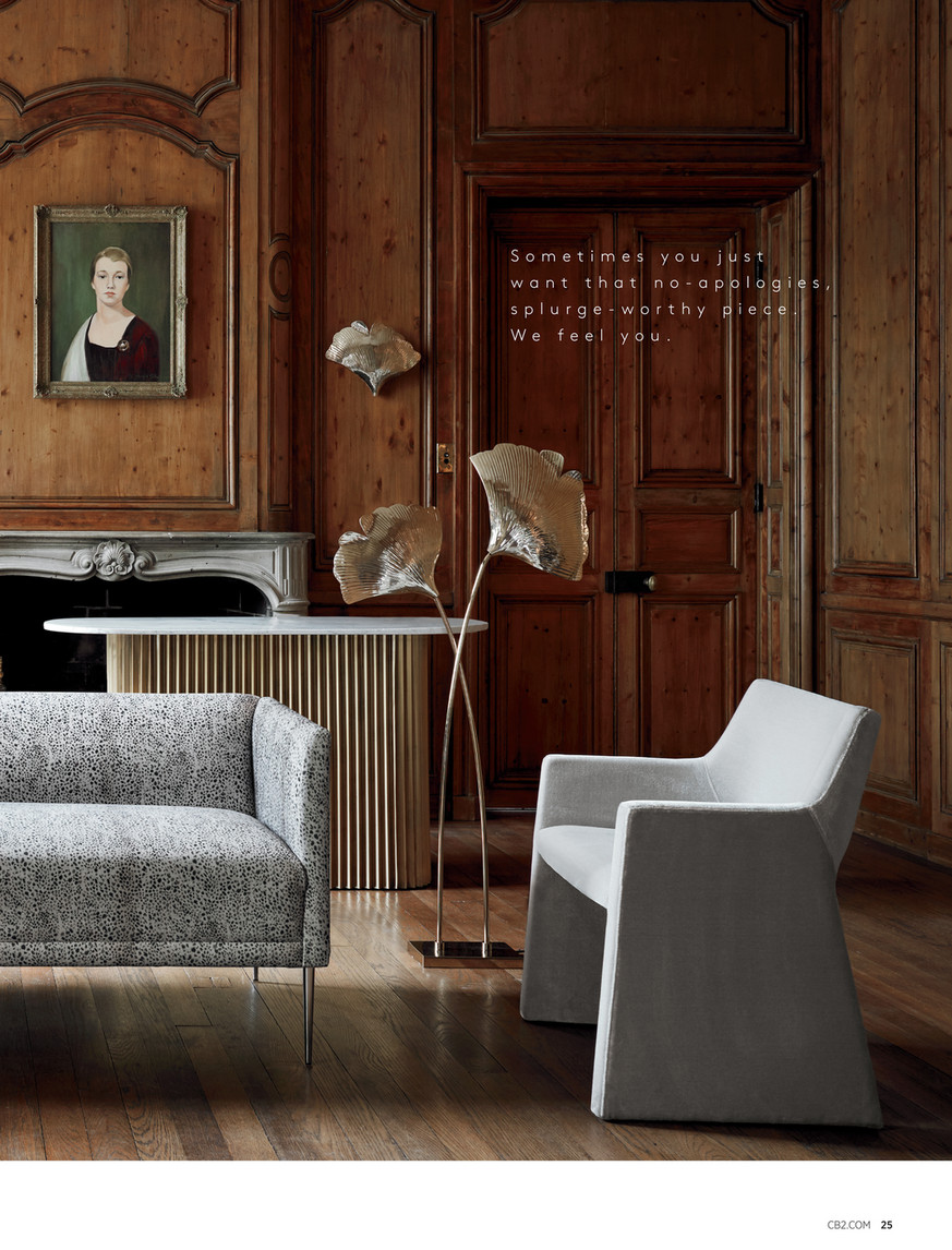 CB2 September Catalog 2020 Reid Oval Brown Wood Storage Desk