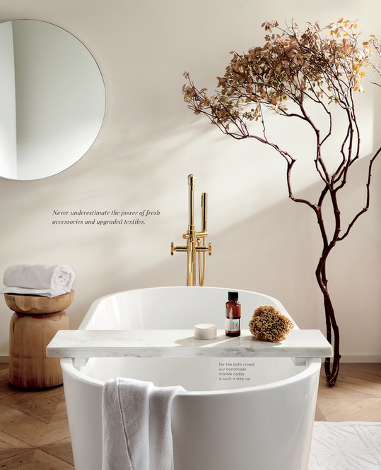 Nexus White Marble Bath Caddy