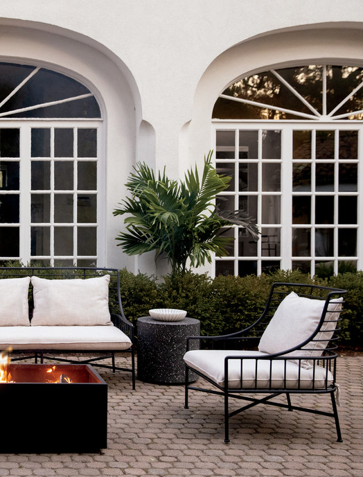 Breton Black Metal Outdoor Sofa