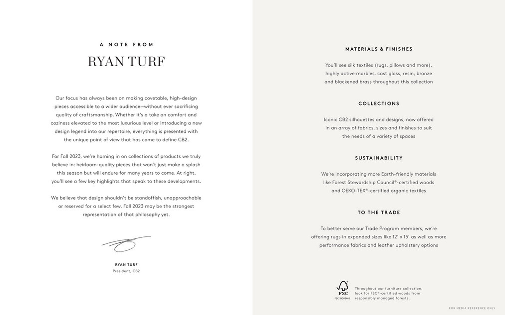 CB2 CB2 Design Trade Fall 2023 Lookbook Page 2