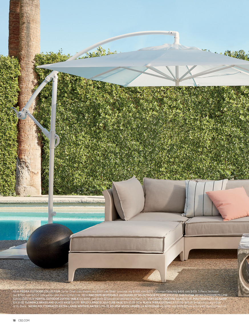 outdoor loveseat and ottoman on Cb2 April Catalog 2019 Sunset Teak Outdoor Loveseat