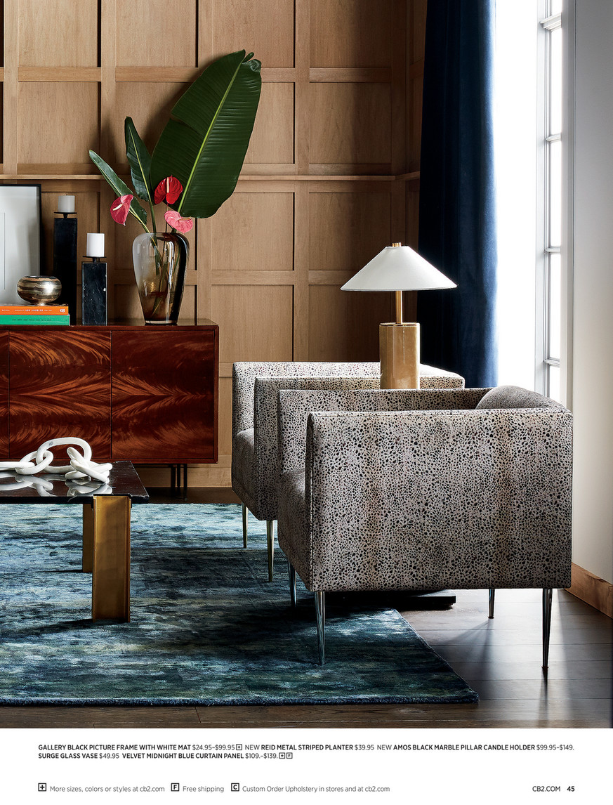 CB2 September Catalog 2019 Rocco Rectangular Marble Dining Table