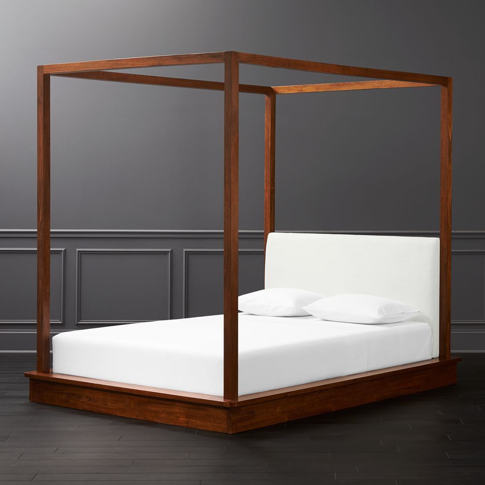 Bali Wood Canopy Bed Queen, Wood Canopy Bed King