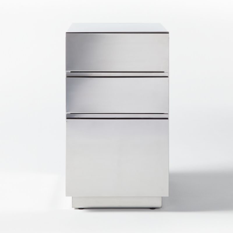 Cb2 February Catalog 2021 Hudson 3, Polished Stainless Steel File Cabinet