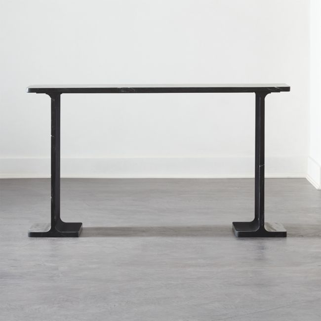 I Beam Black Marble Console Table, Cb2 Marble Console Table