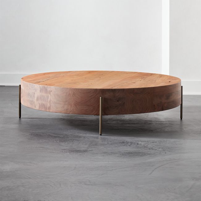 Proctor Low Round Wood Coffee Table, Cb2 Coffee Table Round Wood